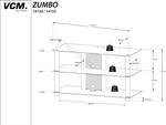 Meubles TV Rack Alu Verre Zumbo Verre noir - Argenté