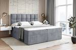 Boxspringbett RICAR Hellgrau - Breite: 160 cm - H3