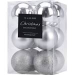 Weihnachtskugel-Set, Ø 6 cm, 12-teilig Silber