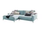 Ecksofa CARA Cord Hellblau - Ecke davorstehend links