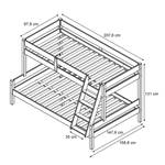 Lit superposé Everest avec 2 matelas Blanc - Bois massif - 90 x 16 x 138 cm