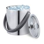 Eiswürfelbehälter mit Deckel Schwarz - Silber - Metall - Kunststoff - 17 x 27 x 15 cm