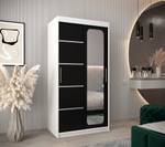 Armoire à portes coulissantes promo v2 Noir - Blanc - Largeur : 100 cm - 2 porte