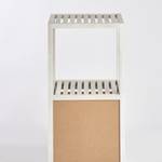 Badregal mit Tür und 2 Ablagen, Holz Weiß - Massivholz - 36 x 87 x 40 cm