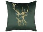 Coussin décoratif BLITZEN Doré - Vert - Textile - 45 x 12 x 45 cm