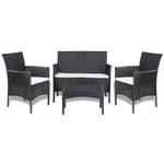 Garten-Lounge-Set (4-teilig) 3002315 Weiß - Metall - Polyrattan - 40 x 36 x 60 cm