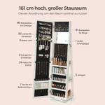 Schmuckschrank Dakar Weiß - Holzwerkstoff - 54 x 161 x 54 cm