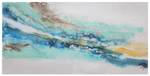 Acrylbild handgemalt Himmelsdiagonale Blau - Weiß - Massivholz - Textil - 120 x 60 x 4 cm