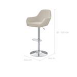 Tabouret de bar Adam (Lot de 2) Blanc - Textile - 51 x 107 x 56 cm