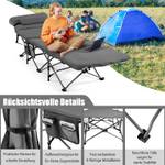 Feldbett Campingbett mit Matratze+Kissen Grau