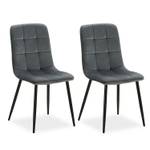 Chaises de salle à manger lot de 2 2327 Gris foncé - Gris - Lot de 2