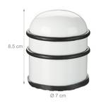 1 x Türstopper Edelstahl weiß Schwarz - Weiß - Metall - Kunststoff - 7 x 9 x 7 cm