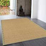 Tapis sisal et coton LINDO Marron clair - 68 x 300 cm