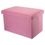 Sitzbank Sitzhocker Sitzwürfel Fußhocker Pink - Textil - 49 x 30 x 30 cm