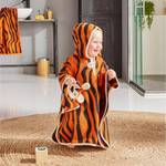 Kinder-Poncho mit Tiger Kapuze