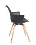 Lot de 2 fauteuils MOTI Noir - Matière plastique - Bois/Imitation - 59 x 82 x 47 cm