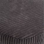 Tabouret rond en tissu velours Gris - Textile - 36 x 42 x 36 cm