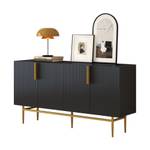 Sideboard Eos Ⅳ Schwarz - Holzwerkstoff - Metall - 40 x 80 x 153 cm