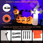 Kürbisdekoration-Set Halloween Schwarz - Orange - Weiß - Textil - 45 x 130 x 226 cm