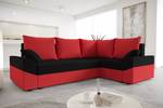 Ecksofa DENVI-PLUS Schwarz - Rot - Ecke davorstehend rechts