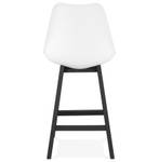 Tabouret De Bar CAMILA Noir - Blanc - Chêne foncé