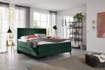 Lit boxspring SINDAR avec topper froid Noir - Vert foncé - 162 x 211 cm - Noir