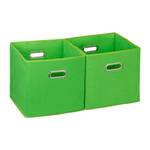 Aufbewahrungsbox Stoff 2er Set Grün - Silber
