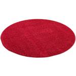 Hochflor Velours Teppich Mona Rund Rot - 160 x 160 cm