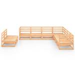 Gartenmöbel-Set (9-teilig) 3009843-1 Braun - Massivholz - Holzart/Dekor - 70 x 67 x 70 cm