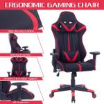 Gaming Stuhl Joel Schwarz - Rot - Metall - Textil - 64 x 135 x 64 cm