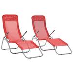 Chaise longue Rouge - Métal - 60 x 97 x 142 cm