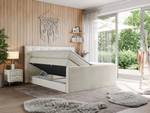 Boxspringbett KING VELEN Beige - Breite: 140 cm - H3 - Textil