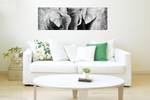 Bild handgemalt Sweet Savannah Memories Grau - Massivholz - Textil - 150 x 50 x 4 cm