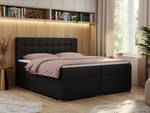 Boxspringbett CARMEN Schwarz - Breite: 200 cm - H4 - Kunstleder