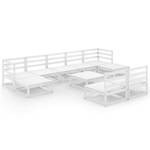 Garten-Lounge-Set (10-teilig) 3009739-1 Weiß - Massivholz - Holzart/Dekor - 70 x 30 x 70 cm