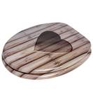 WC-Sitz Wooden Heart Braun - Holzwerkstoff - 38 x 6 x 47 cm