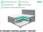 Boxspringbett Edison Grau - Breite: 187 cm