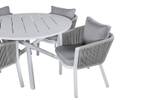 Gartenmöbel-Set Alma (5-teilig) Weiß - Metall - 120 x 75 x 120 cm