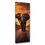 KUNSTDRUCK Elephant in Sunset 30 x 90 cm