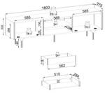 Lowboard RAVEN Schwarz - Holzwerkstoff - 180 x 51 x 38 cm