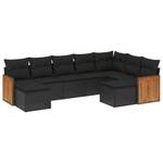 Gartensitzgruppe K6913(9-tlg) Schwarz - Massivholz - 69 x 62 x 55 cm