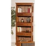 Etagère bibliothèque 6 tiroirs en teck Marron - Bois massif - Bois/Imitation - 38 x 190 x 79 cm