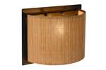 Wandleuchte Magius Schwarz - Braun - Metall - Kunststoff - Rattan - 29 x 22 x 29 cm