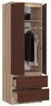 Kleiderschrank S60 2T 2S CLP Eiche Sonoma Dekor - Wenge Dekor