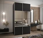 Armoire Lux 4 Noir - Argenté - Largeur : 140 cm