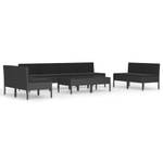 Garten-Lounge-Set (10-teilig) 3009677-7 Schwarz