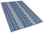 Tapis d'extérieur NAGPUR Bleu - Bleu marine - Blanc