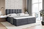 Boxspringbett BOXI1 Steingrau - Breite: 200 cm - H4