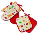 Ofenhandschuhe Lebkuchen 2 Stück Rot - Textil - 17 x 1 x 29 cm