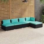 Salon de jardin (lot de 5) 3013632-5 Noir - Bleu - Bleu clair